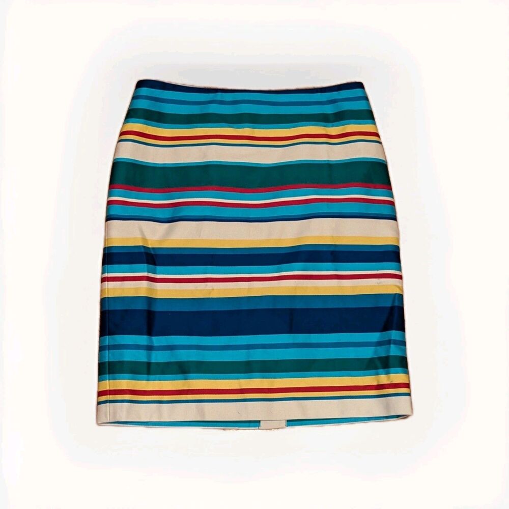 Coastal Rainbow Striped Pencil Skirt Talbots Petites‎ Size 10P Office Preppy